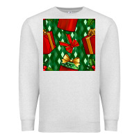 Oatmeal Heather christmas surprise gift box seamless pattern Premium Sweatshirt - BundleAndBundleShop