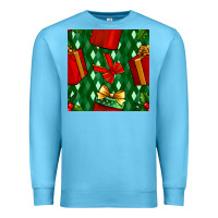 Ocean Blue christmas surprise gift box seamless pattern Premium Sweatshirt - BundleAndBundleShop