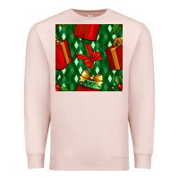 Pale Pink christmas surprise gift box seamless pattern Premium Sweatshirt - BundleAndBundleShop