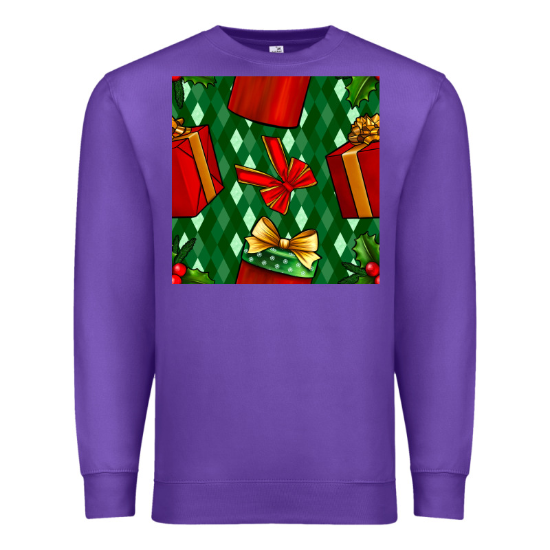Christmas Surprise Gift Box Seamless Pattern Premium Sweatshirt by BundleAndBundleShop | Teevron