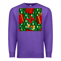 Purple christmas surprise gift box seamless pattern Premium Sweatshirt - BundleAndBundleShop