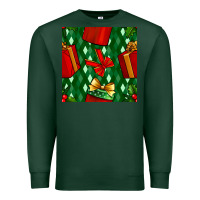Sports Green christmas surprise gift box seamless pattern Premium Sweatshirt - BundleAndBundleShop