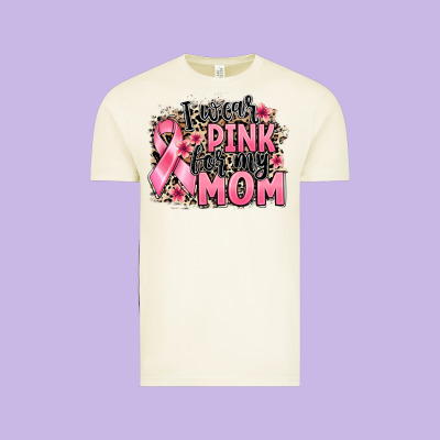 I Wear Pink For My Mom Vintage Tee Designed By Barkaloodesign