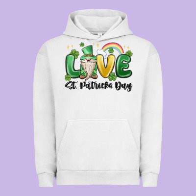 Love St. Patricks Day Gnome Urban Hoodie Designed By Maliassmallbusiness