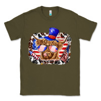 Army Green 4th of july cow Classic Tee - texasbilliewilder