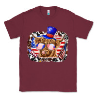 Burgundy 4th of july cow Classic Tee - texasbilliewilder