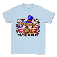 Dusty Blue 4th of july cow Classic Tee - texasbilliewilder
