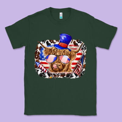 Classic Tee 4th of july cow