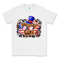 White 4th of july cow Classic Tee - texasbilliewilder