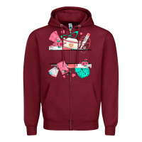 Burgundy custom name nurse Zipper Hoodie - texasbilliewilder