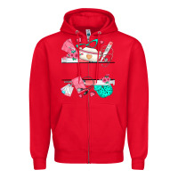 Red custom name nurse Zipper Hoodie - texasbilliewilder