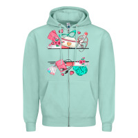 Seafoam custom name nurse Zipper Hoodie - texasbilliewilder