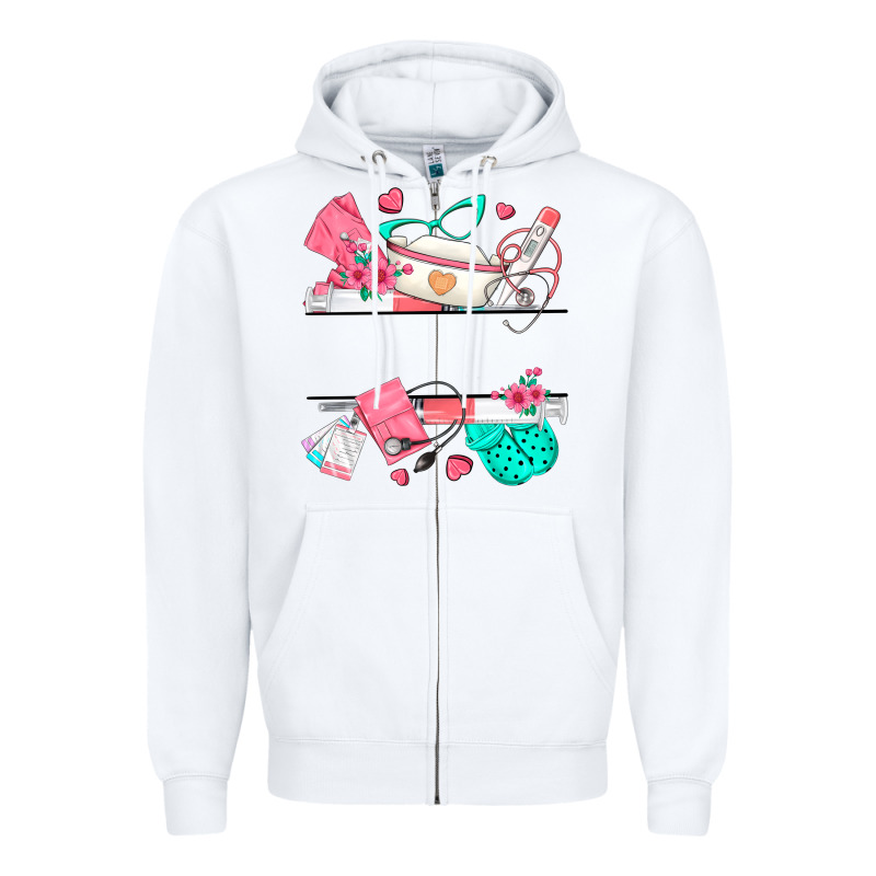 Custom Name Nurse Zipper Hoodie by texasbilliewilder | Teevron