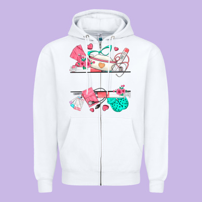 Custom Name Nurse Zipper Hoodie Designed By Texasbilliewilder