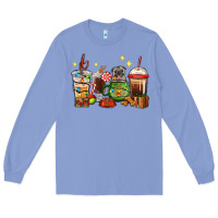 Christmas Coffee Cups With Pug Long Sleeve Tee | Teevron