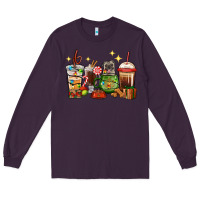 Plum Christmas coffee cups with Pug Long Sleeve Tee - RanaPortraitStore