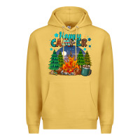 Antique Gold happy camper Premium Hoodie - MaliasSmallBusiness