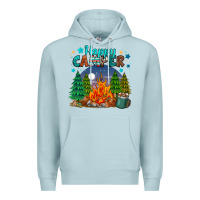 Blue Mist happy camper Premium Hoodie - MaliasSmallBusiness