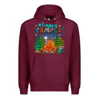 Burgundy happy camper Premium Hoodie - MaliasSmallBusiness