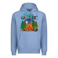 Colony Blue happy camper Premium Hoodie - MaliasSmallBusiness