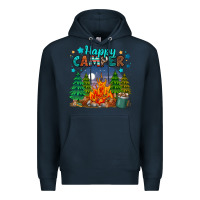Navy happy camper Premium Hoodie - MaliasSmallBusiness
