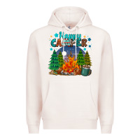 Pale Pink happy camper Premium Hoodie - MaliasSmallBusiness