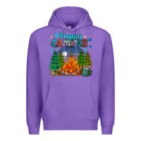 Purple happy camper Premium Hoodie - MaliasSmallBusiness