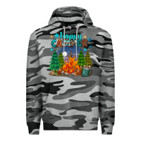 Slate Camo happy camper Premium Hoodie - MaliasSmallBusiness