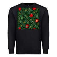 Black christmas ornaments seamless  pattern Premium Sweatshirt - BundleAndBundleShop