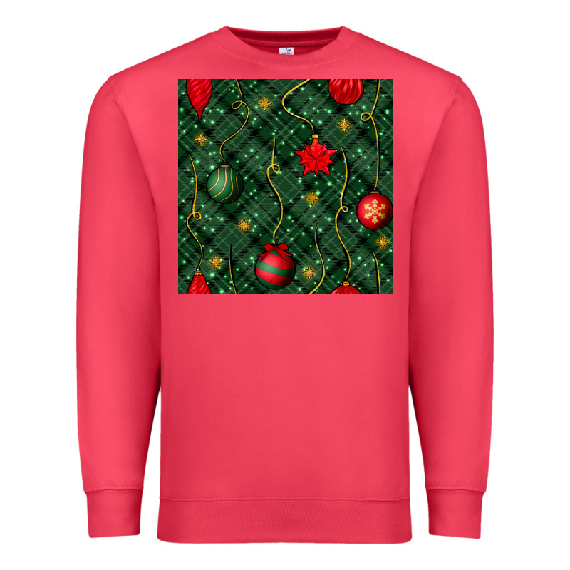Christmas Ornaments Seamless  Pattern Premium Sweatshirt by BundleAndBundleShop | Teevron