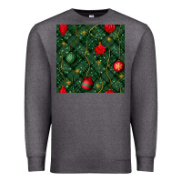 Charcoal Heather christmas ornaments seamless  pattern Premium Sweatshirt - BundleAndBundleShop