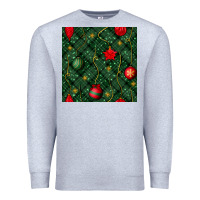 Heather Grey christmas ornaments seamless  pattern Premium Sweatshirt - BundleAndBundleShop