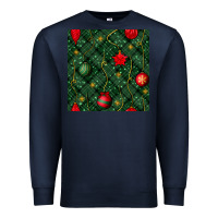 Navy christmas ornaments seamless  pattern Premium Sweatshirt - BundleAndBundleShop