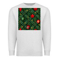 Oatmeal Heather christmas ornaments seamless  pattern Premium Sweatshirt - BundleAndBundleShop