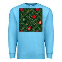 Ocean Blue christmas ornaments seamless  pattern Premium Sweatshirt - BundleAndBundleShop