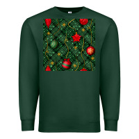 Sports Green christmas ornaments seamless  pattern Premium Sweatshirt - BundleAndBundleShop