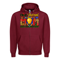 Burgundy i'm an autism mom what's your superpower Zipper Hoodie - Zillion Design Studio