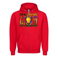 Red i'm an autism mom what's your superpower Zipper Hoodie - Zillion Design Studio
