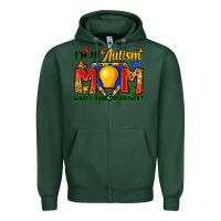 Sports Green i'm an autism mom what's your superpower Zipper Hoodie - Zillion Design Studio
