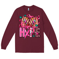 Burgundy hope with woman hands Long Sleeve Tee - AdoDesignShop