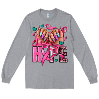 Heather Grey hope with woman hands Long Sleeve Tee - AdoDesignShop
