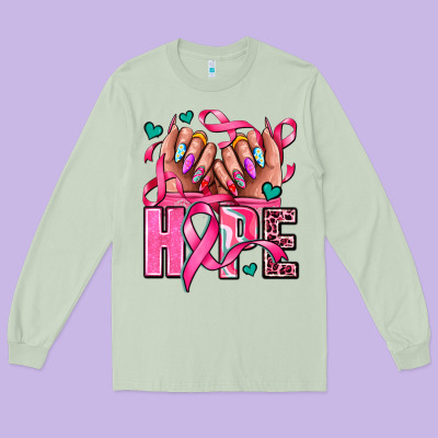 Hope With Woman Hands Long Sleeve Tee Designed By Adodesignshop