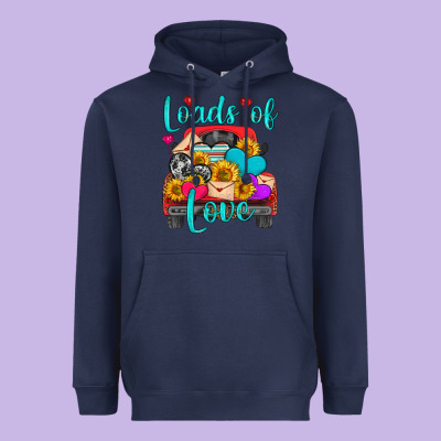 Loads Of Love With Truck Heavyweight Hoodie Designed By Hra Design Shop
