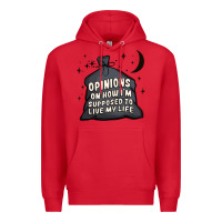 Red opinions on how i'm supposed to live my life Premium Hoodie - MaliasSmallBusiness