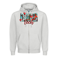 Dove Grey ekg tech Zipper Hoodie - texasbilliewilder