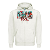 Oatmeal Heather ekg tech Zipper Hoodie - texasbilliewilder