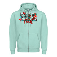 Seafoam ekg tech Zipper Hoodie - texasbilliewilder