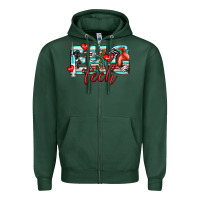 Sports Green ekg tech Zipper Hoodie - texasbilliewilder
