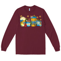 Burgundy hanukkah coffee cups Long Sleeve Tee - texasbilliewilder