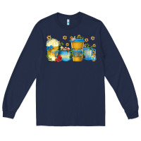Navy hanukkah coffee cups Long Sleeve Tee - texasbilliewilder